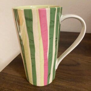 Starbucks 2008 Pink/Green Striped Watermelon Ceramic Mug